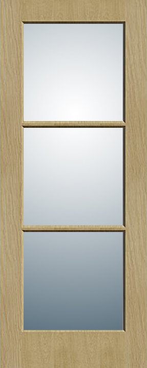 three lite glass interior door