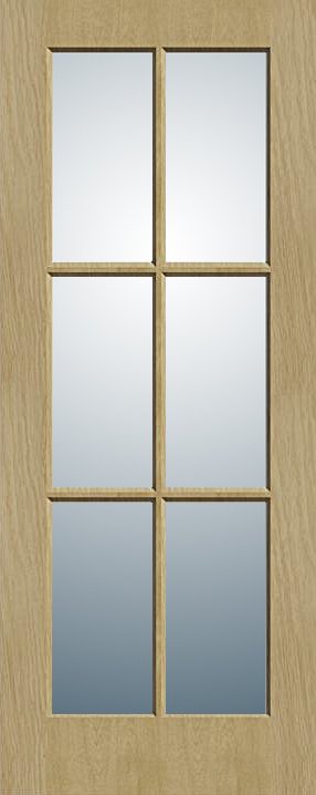 six lite glass interior door