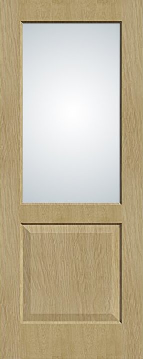 one raised panel one lite glass interior door