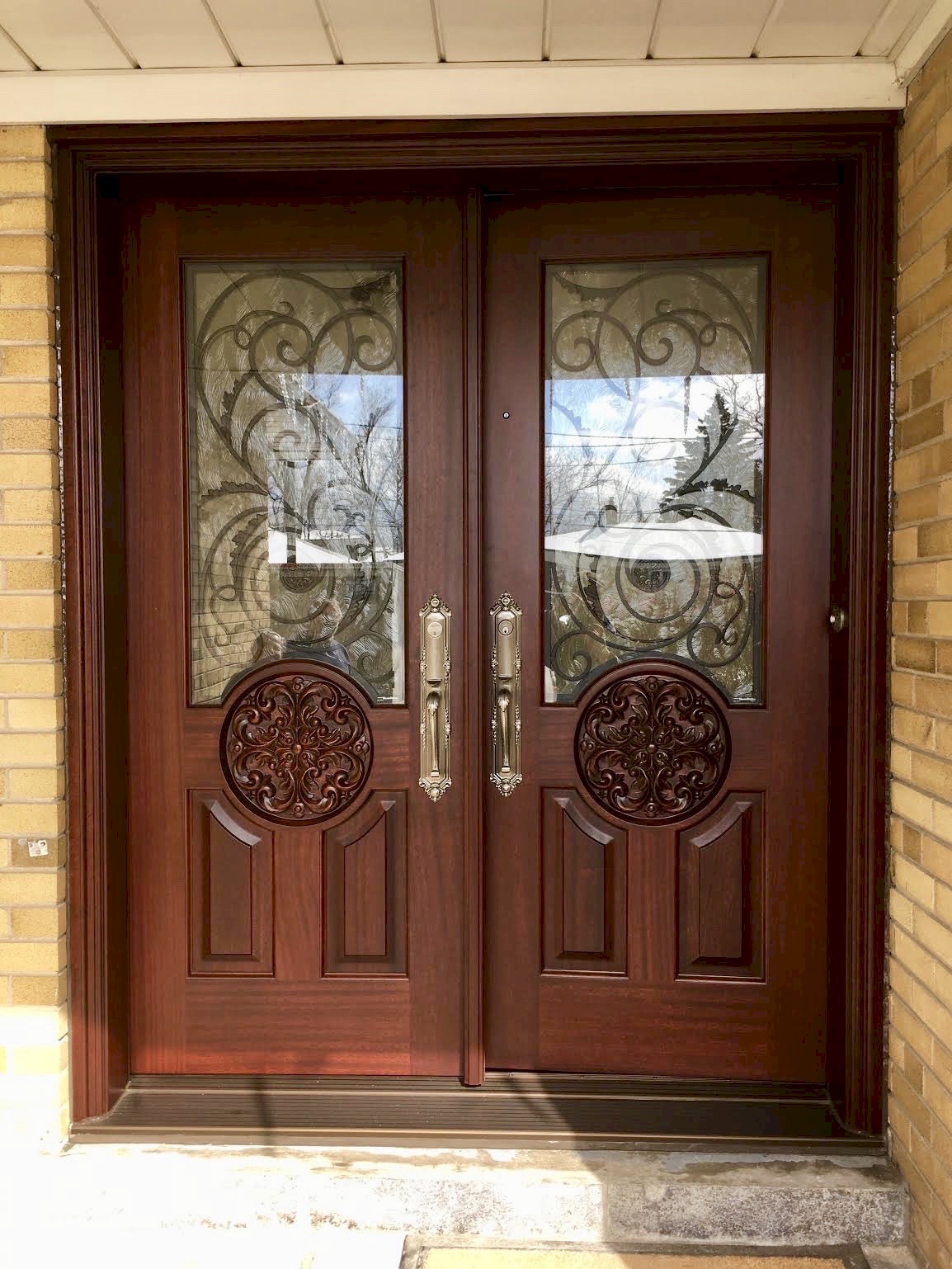 Creative Exterior Front Entry Double Doors for Large Space